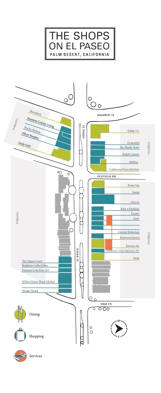 Shops on El Paseo Map